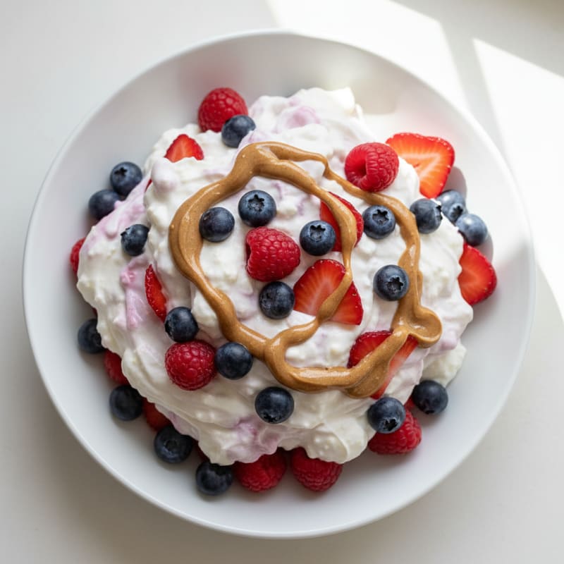 Greek Yogurt Protein Mousse with Mixed Berries