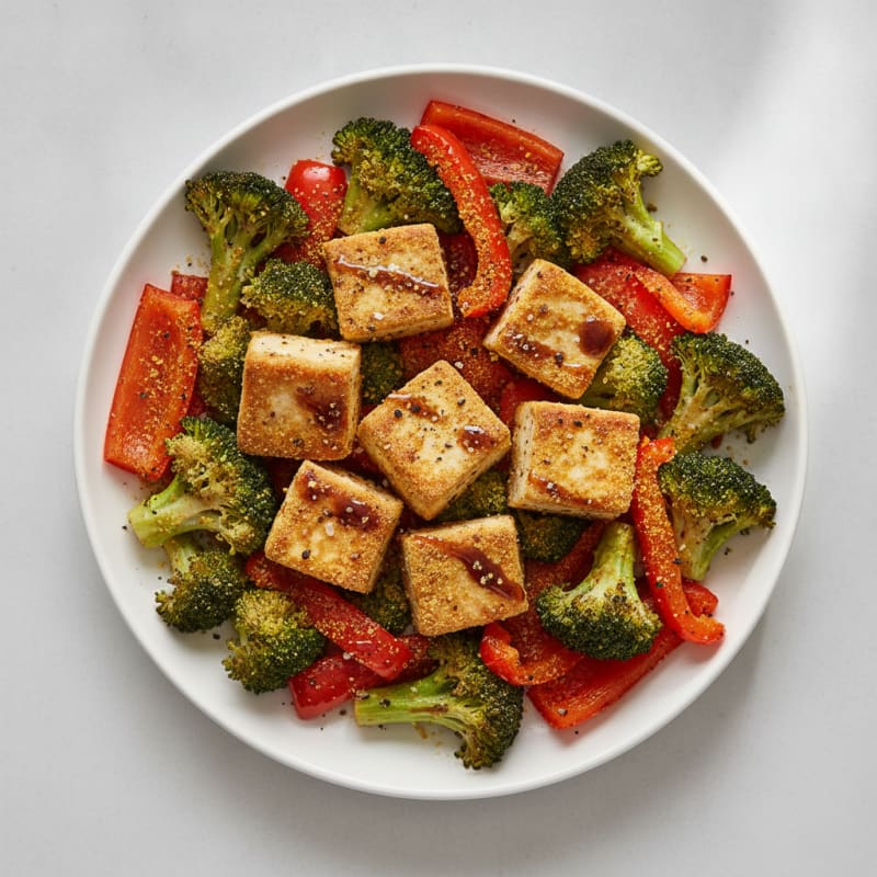Pan-Seared Tofu with Roasted Vegetables