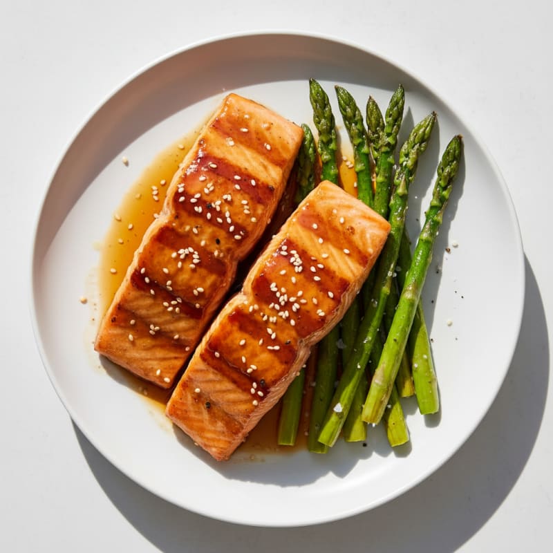 Teriyaki Glazed Salmon with Asparagus