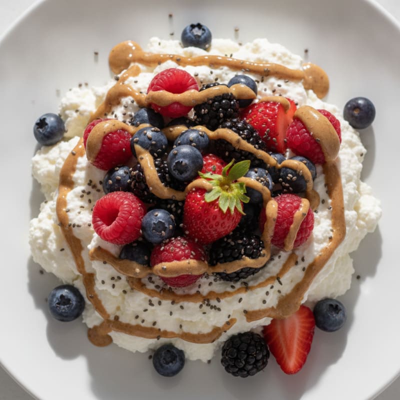Silky Greek Yogurt Protein Mousse with Mixed Berries