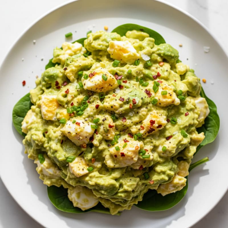 Creamy Avocado Egg Salad with Chili Flakes