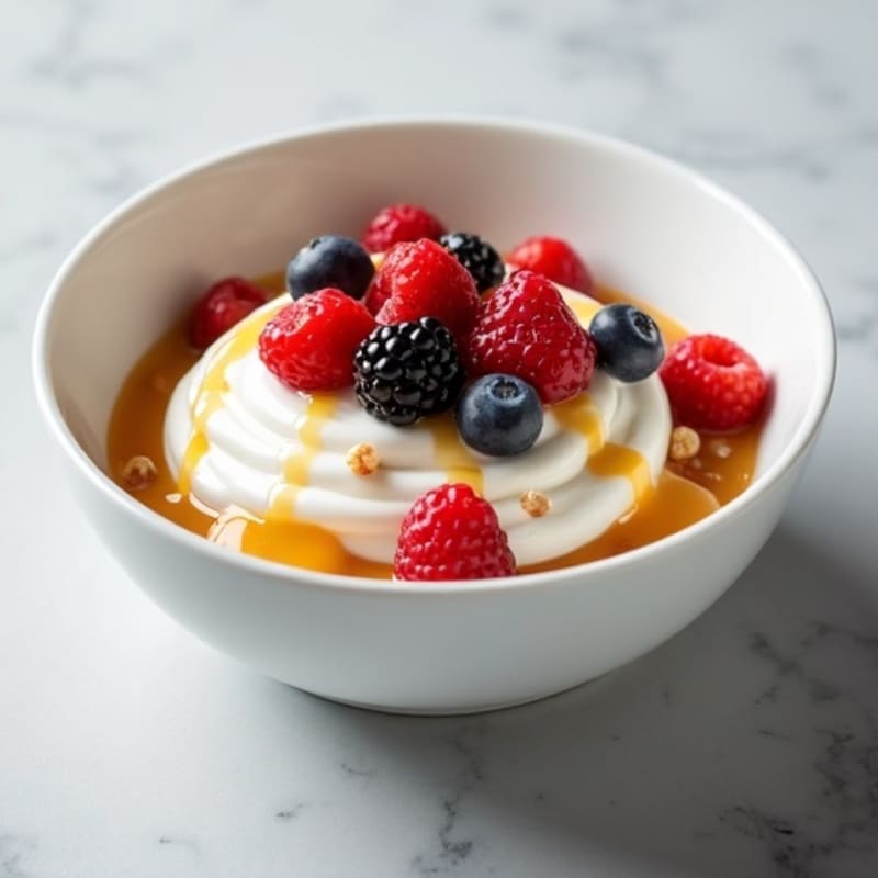 Creamy Vanilla Protein Yogurt with Chopped Berries