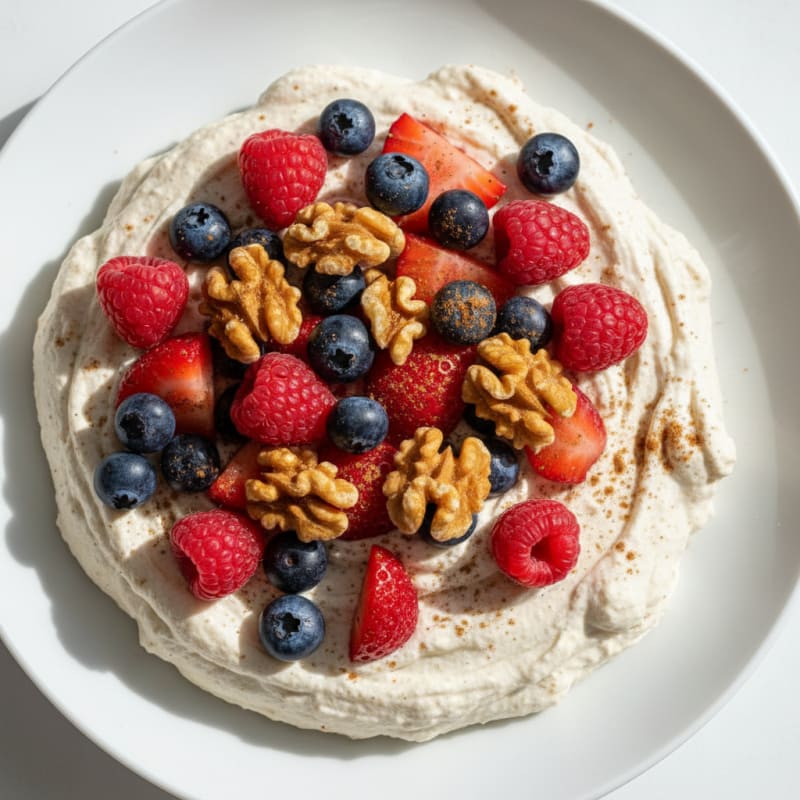 Silky Greek Yogurt Protein Mousse with Mixed Berries