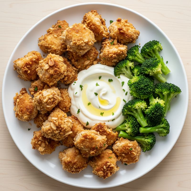 Crispy Air-Fried Chicken Bites with Zesty Dip
