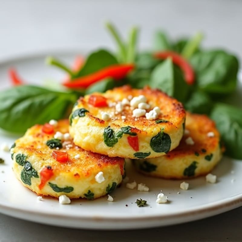 Fluffy Egg White Bites with Spinach and Bell Pepper
