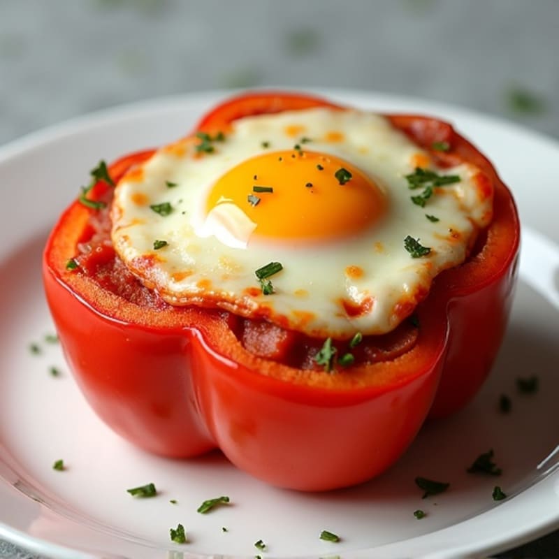 Stuffed Bell Pepper Pizzas with Lean Turkey Pepperoni and Melty Mozzarella