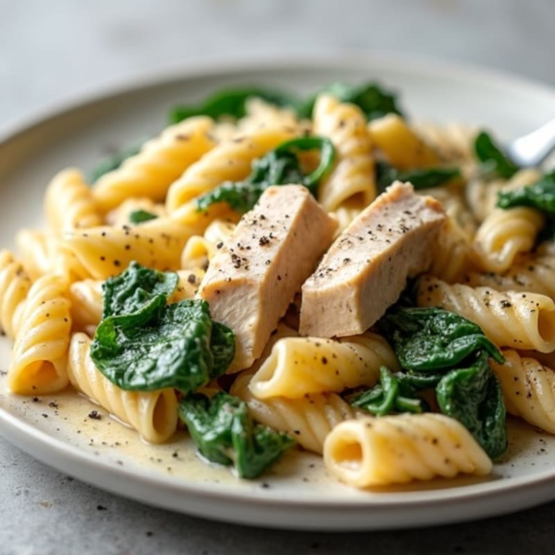 Creamy Garlic Chicken Pasta with Spinach