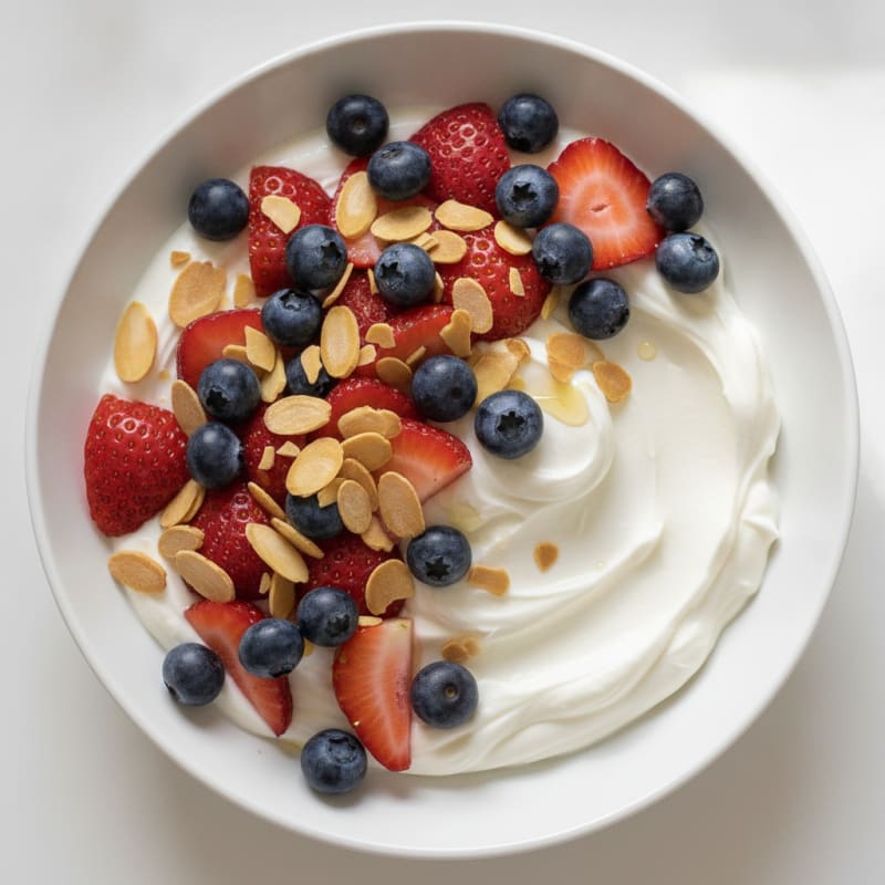 Silky Vanilla Protein Yogurt with Fresh Berries
