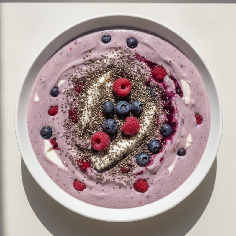 Silken Tofu Protein Smoothie with Chia and Berries