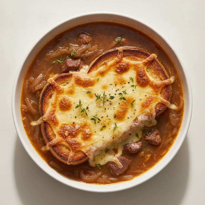 Caramelized Onion and Gruyere Soup