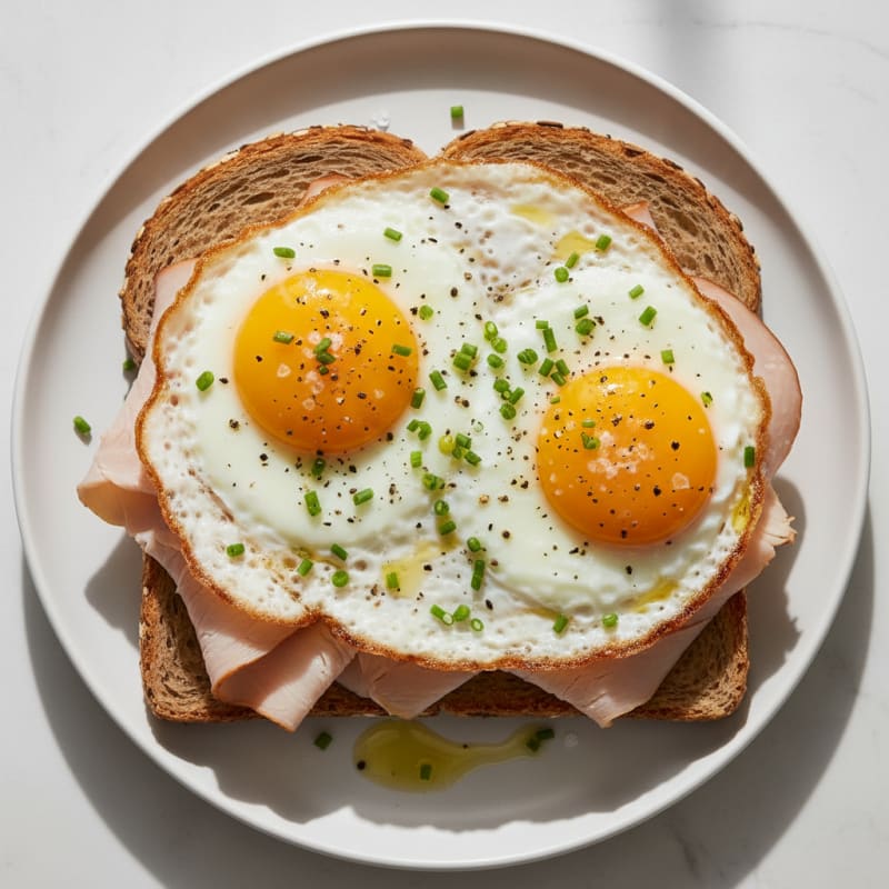 Golden Pan-Fried Eggs with Toasted Bread