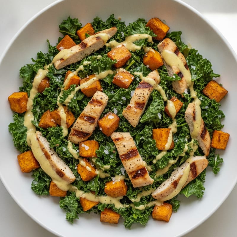 Roasted Sweet Potato and Kale Salad