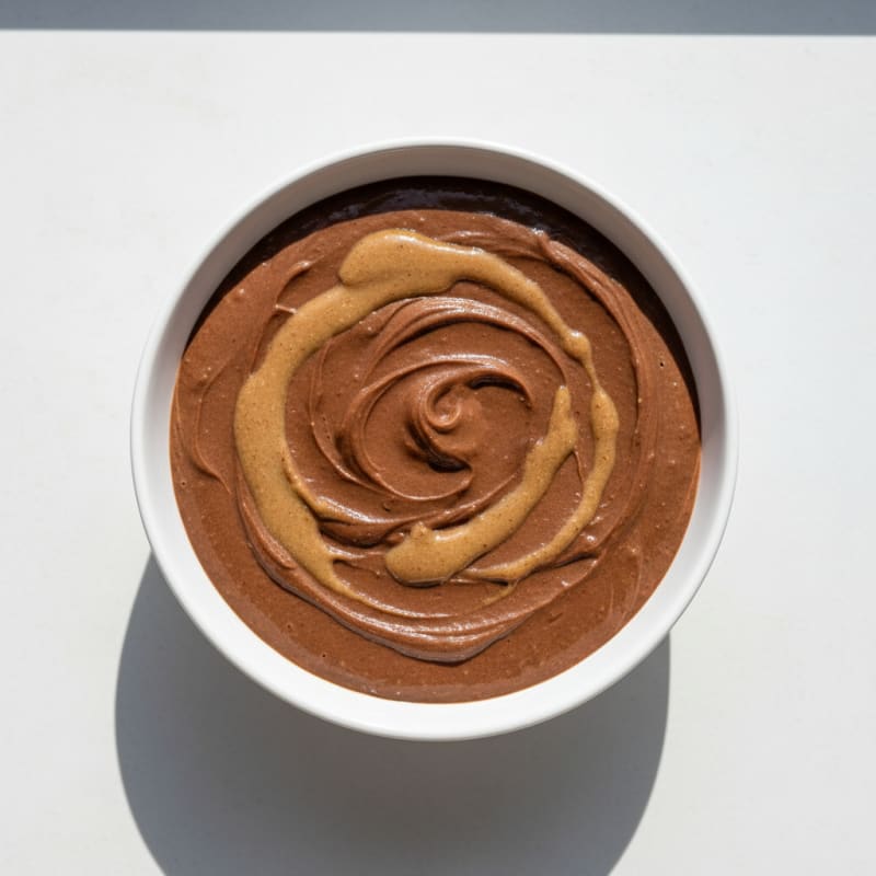 Silky Chocolate Protein Pudding with Almond Butter Swirl