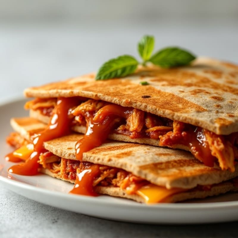 Crispy Shredded BBQ Chicken Whole Wheat Quesadilla