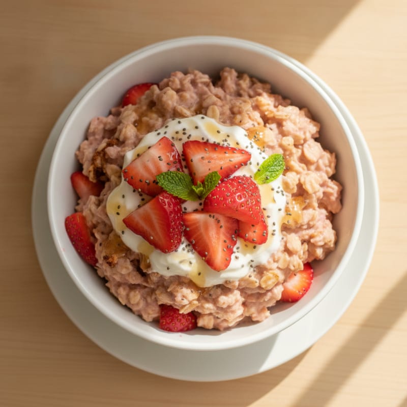Strawberry Shortcake Overnight Oats
