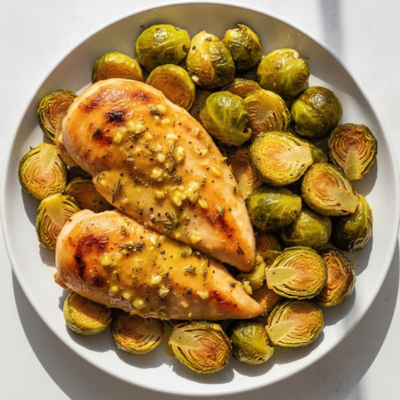 Lemon-Herb Roasted Chicken and Brussels Sprouts