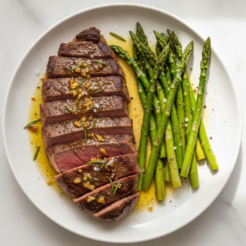 Pan-Seared Grass-Fed Steak with Garlic Ghee