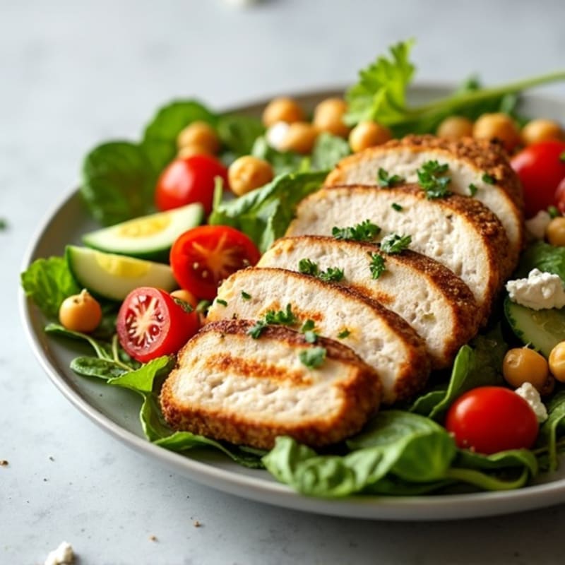 Grilled Turkey Breast Salad with Chickpeas and Lemon Vinaigrette