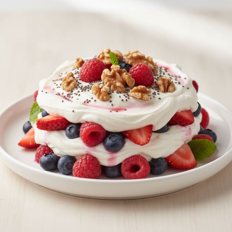 Greek Yogurt Protein Parfait with Mixed Berries