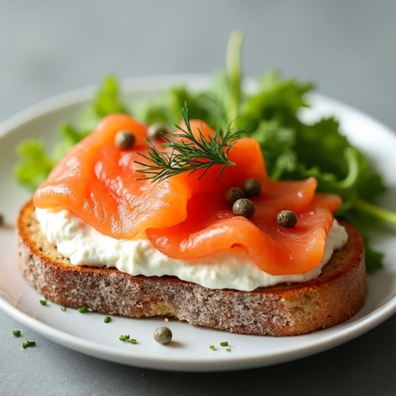 Open-Face Smoked Salmon with Whipped Herb Cream Cheese