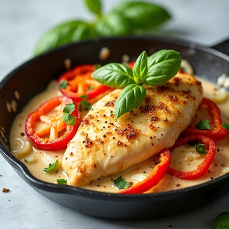 Creamy Bell Pepper Chicken Skillet