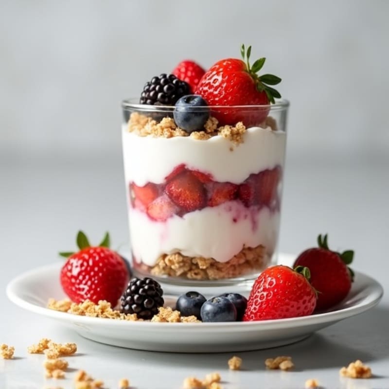 Greek Yogurt Protein Parfait with Mixed Berries