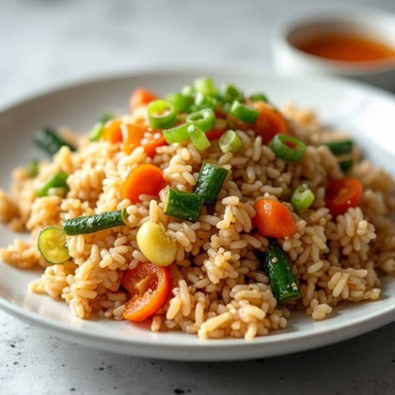 Healthy Chicken Fried Rice with Fresh Vegetables