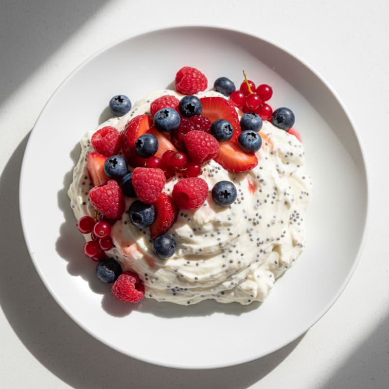 Silky Greek Yogurt Protein Mousse with Mixed Berries