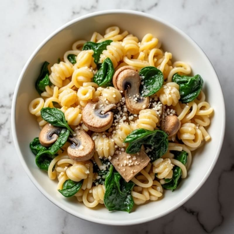 Healthy Creamy Truffle Mushroom Pasta
