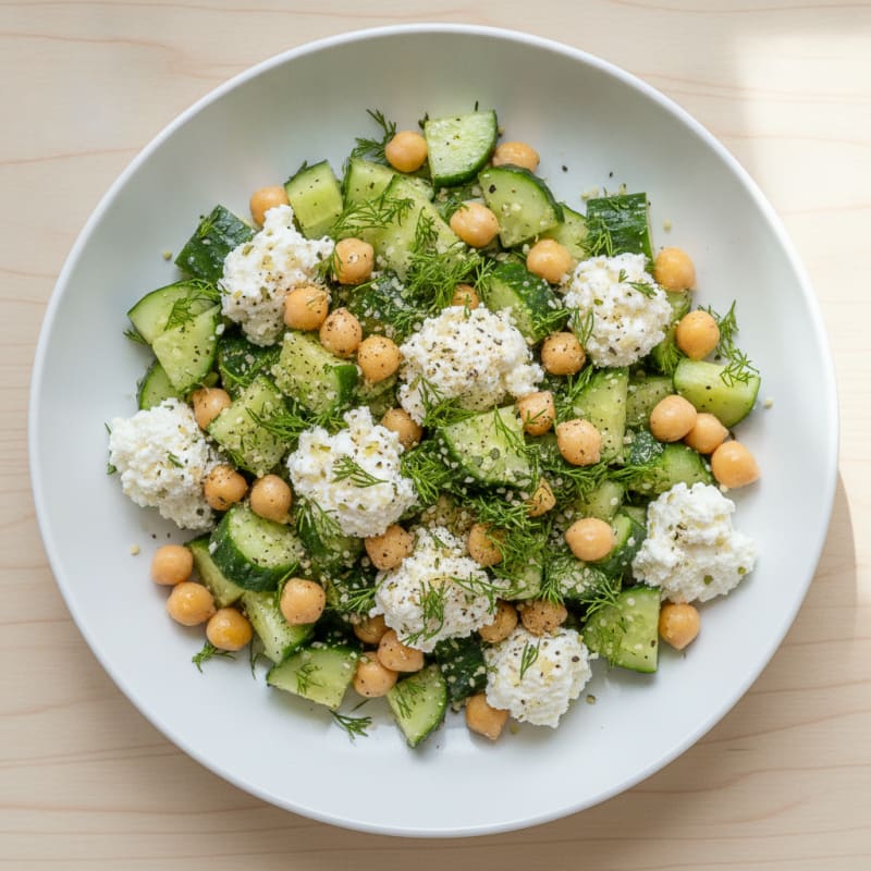 Cucumber Cottage Cheese Salad with Dill