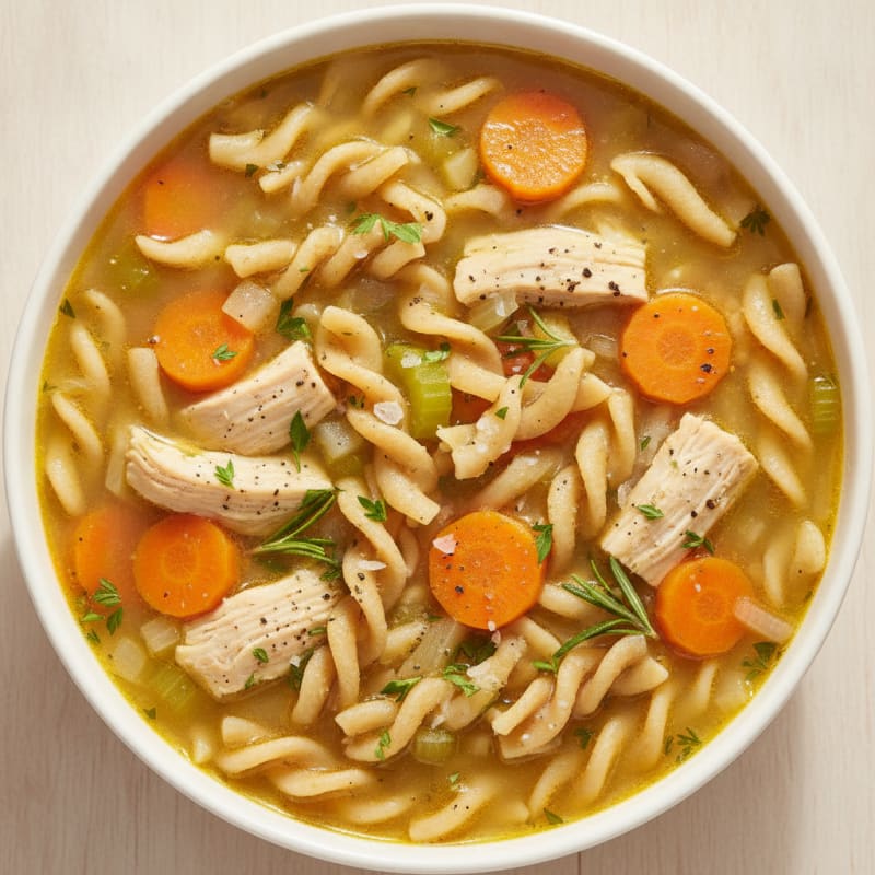 Hearty Chicken Noodle Soup with Herbs