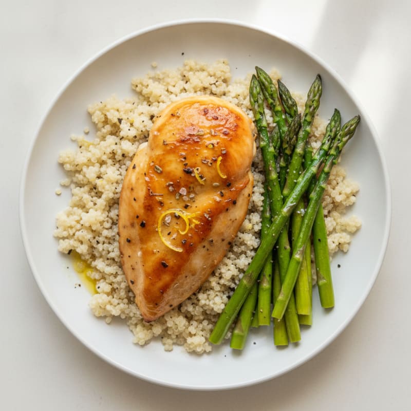 Lemon Herb Roasted Chicken with Asparagus