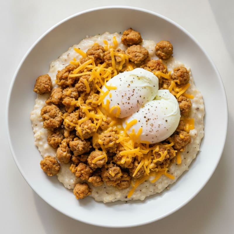 Sausage, Egg, and Cheese Grits Bowl