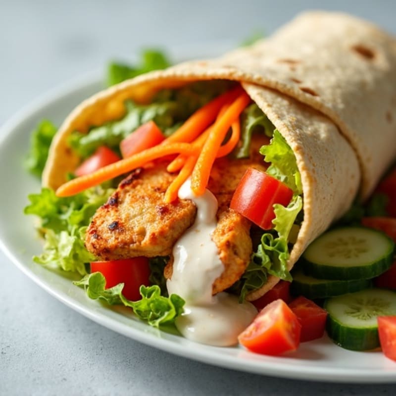 Fresh Buffalo Ranch Chicken Wrap with Crunchy Vegetables