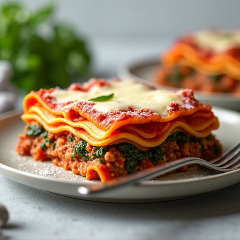 Hearty Lean Ground Beef Lasagna Bake with Spinach