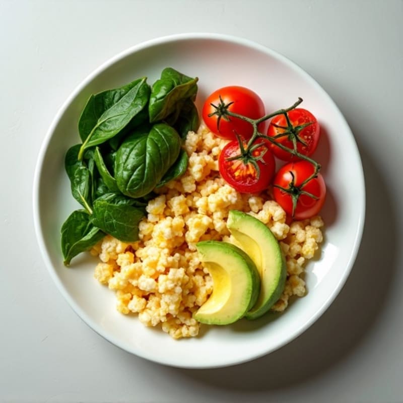 Egg White Scramble with Spinach and Grilled Chicken