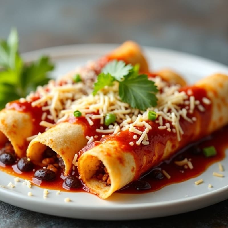 Spicy Chicken and Black Bean Baked Enchiladas