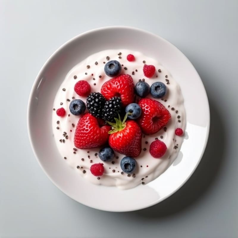 Silky Greek Yogurt Protein Mousse with Berries