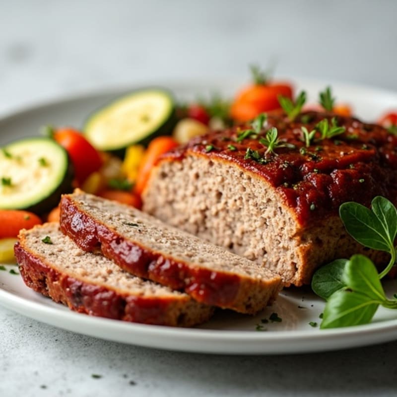 Herb-Seasoned Turkey-Beef Meatloaf with Roasted Vegetables