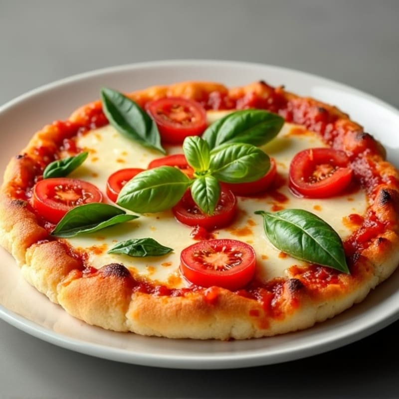 Crispy Cauliflower Crust Pizza with Fresh Tomato and Basil