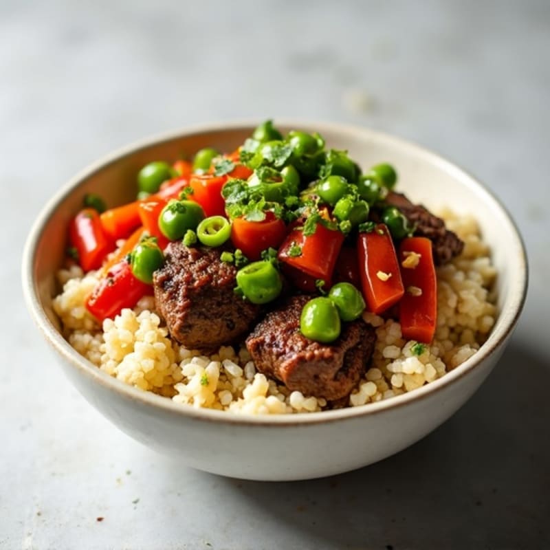 Ginger-Garlic Lean Beef Bowl with Cauliflower Rice
