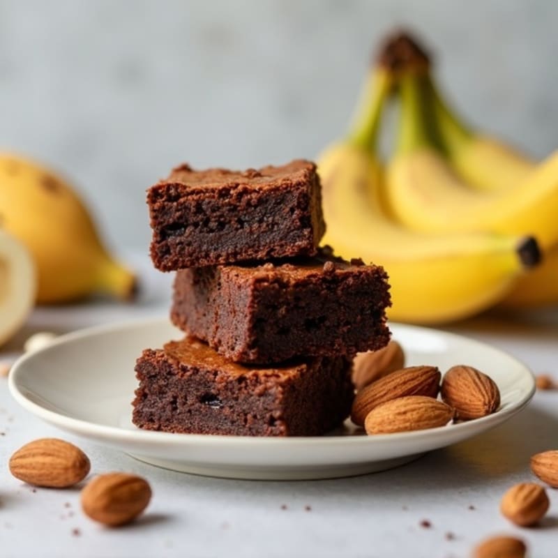 Fudgy Banana Almond Brownies