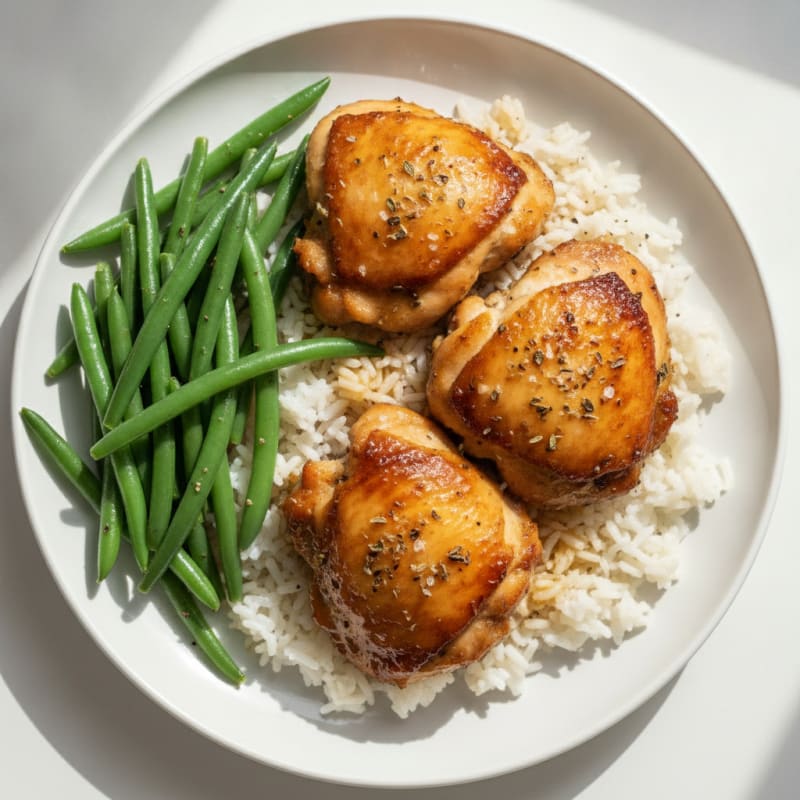 Roasted Chicken Thighs with Green Beans