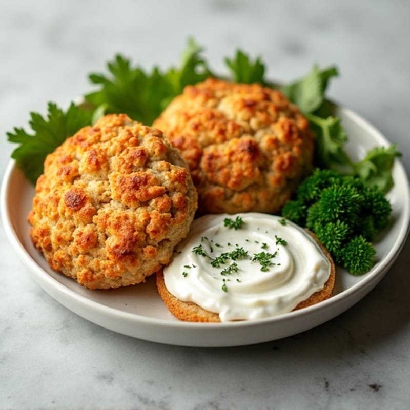 Crispy Oven-Baked Chicken with Herb Greek Yogurt Biscuits