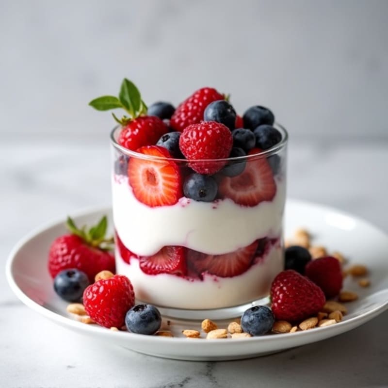 Greek Yogurt Protein Parfait with Berries and Almonds