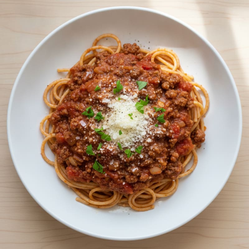 Classic Spaghetti with Rich Meat Sauce