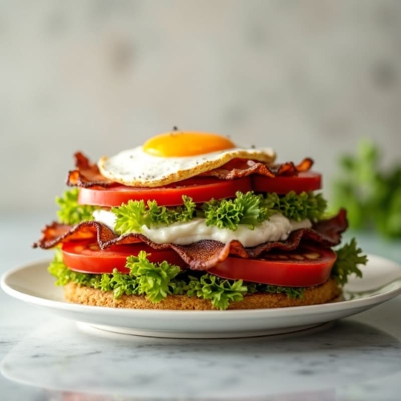 Crispy Turkey Bacon Lettuce Tomato Stack