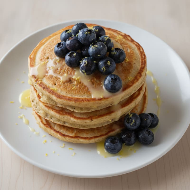 Blueberry Ricotta Pancakes with Lemon Zest