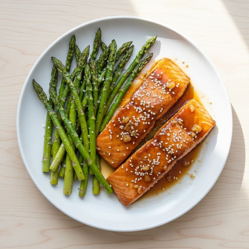 Teriyaki Glazed Salmon with Roasted Asparagus