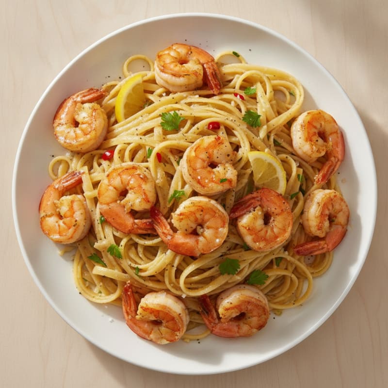 Garlic Butter Shrimp Scampi with Linguine